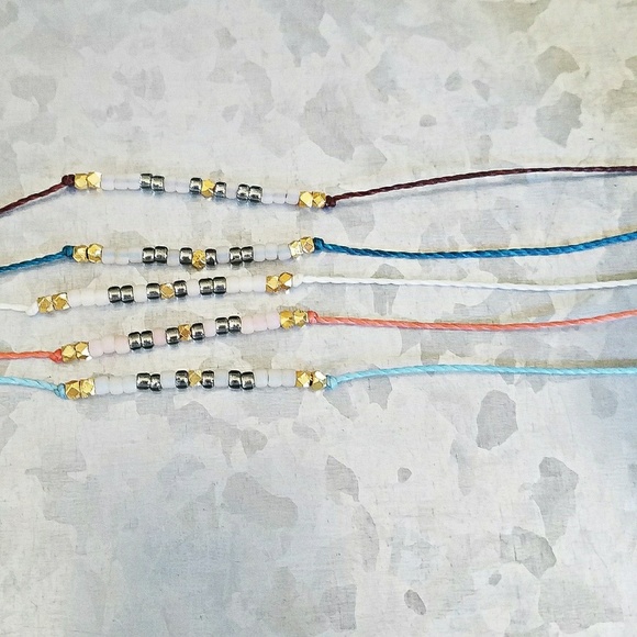 Bohemian, Gold and Seed Bead Wish Bracelet - Picture 2 of 3